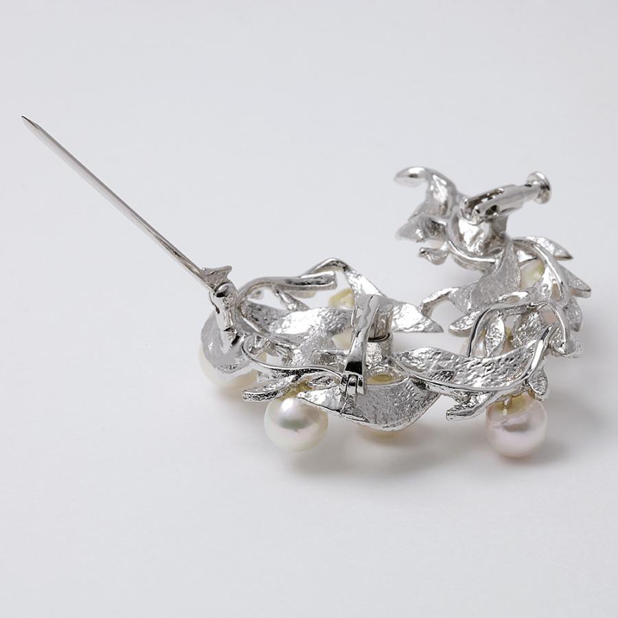 本真珠 あこやパール ブローチ フォーマル セレモニー 冠婚葬祭 パーティー シルバー製 国産 上品 新生活 就職祝い 母の日 プレゼント ラッピング puの画像
