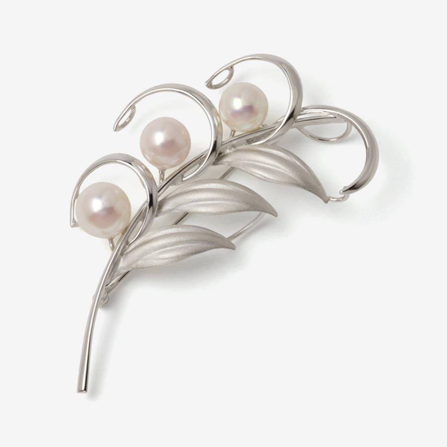 【銀細工パールブローチ】銀製品／本真珠／パール／／シルバー刻印有り／未使用品 本真珠 あこやパール ブローチ フォーマル セレモニー 冠婚葬祭