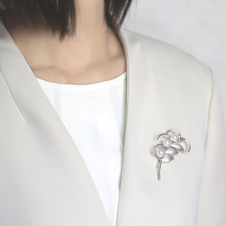 本真珠 あこやパール ブローチ フォーマル セレモニー 冠婚葬祭 パーティー シルバー製 国産 上品 新生活 就職祝い 母の日 プレゼント ラッピング puの画像