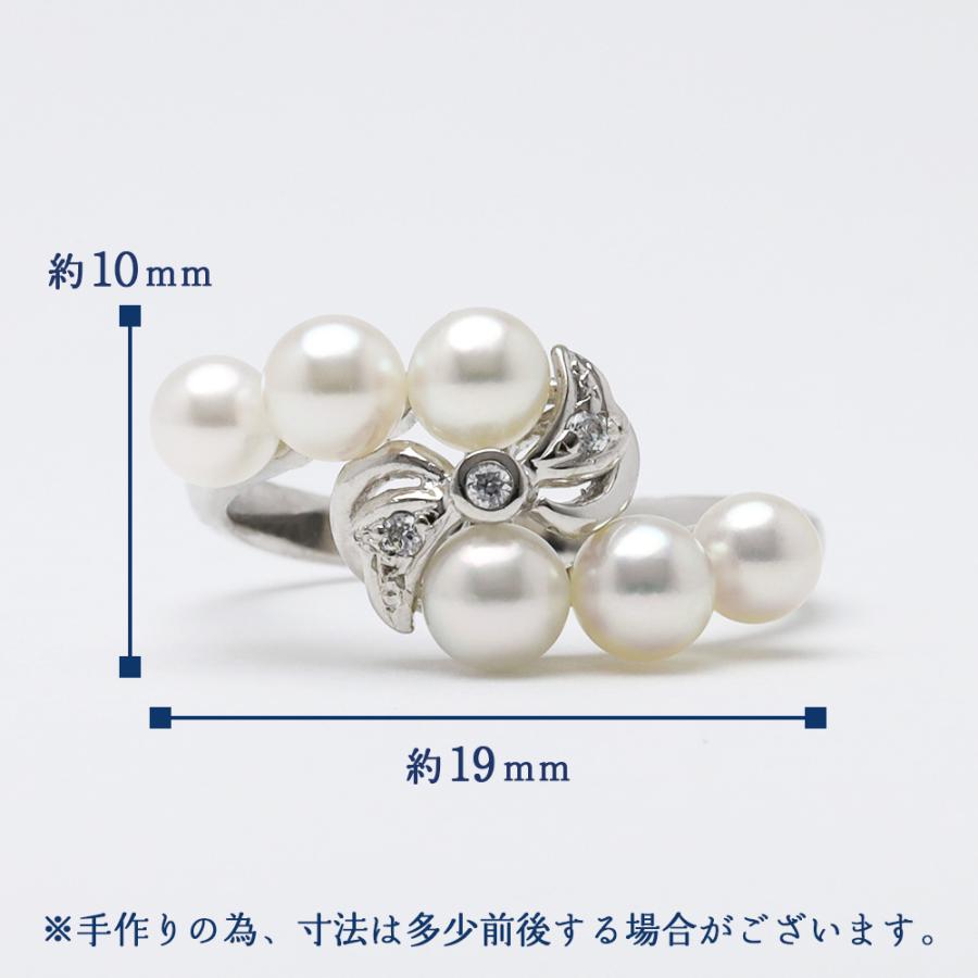 パール リング 真珠 指輪 ダイヤモンド k18 プラチナ k10 シルバー