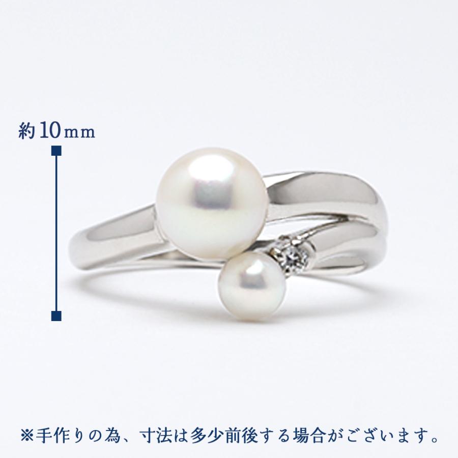 パール リング ダイヤモンド 真珠 指輪 k18 プラチナ k10 シルバー レディース pt900 18金 10金 ゴールド イエロー ピンク ホワイト シンプル puの画像