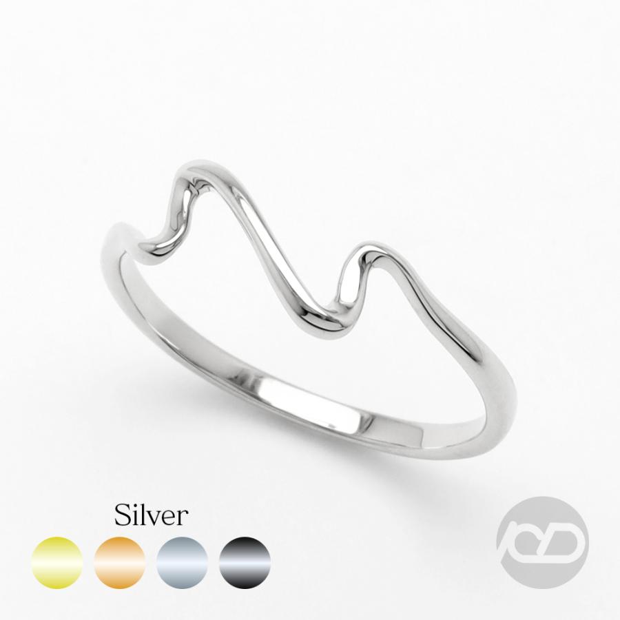地金 リング シルバー ウェーブ 波 指輪 silver シンプル 上品