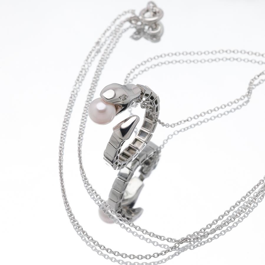 あこや本真珠 ネックレス パール ダイヤモンド シルバー silver 蛇 