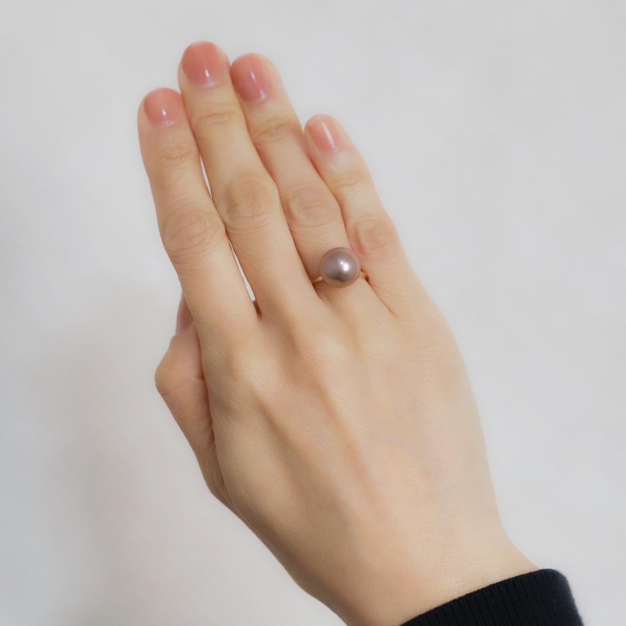 パール リング 淡水 真珠 12mm 大珠 k18 18金 18k イエローゴールド 淡水真珠 レディース シンプル 個性的 プレゼント ギフト ジュエリー puの画像