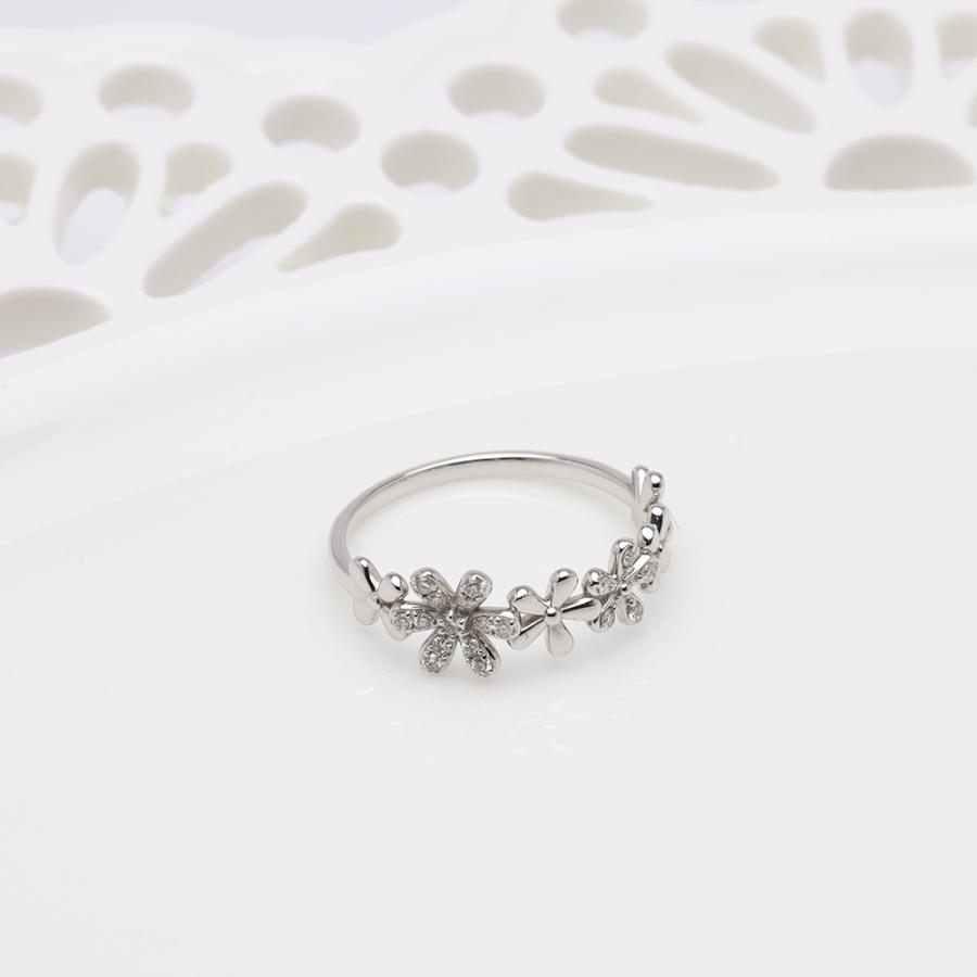 pt900 ダイヤモンド リング フラワーモチーフ 花 プラチナ レディース ダイヤ 0.10ct プレゼント ギフト ジュエリー puの画像