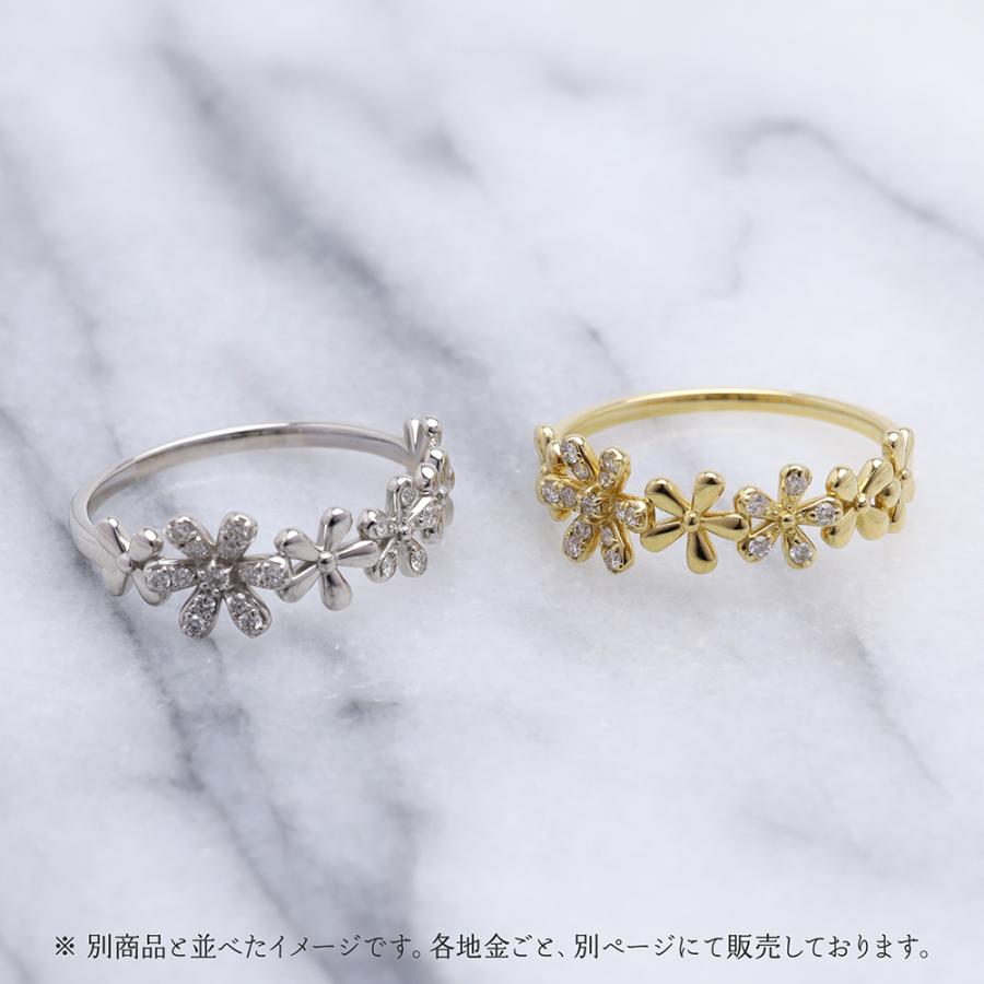 pt900 ダイヤモンド リング フラワーモチーフ 花 プラチナ レディース ダイヤ 0.10ct プレゼント ギフト ジュエリー puの画像