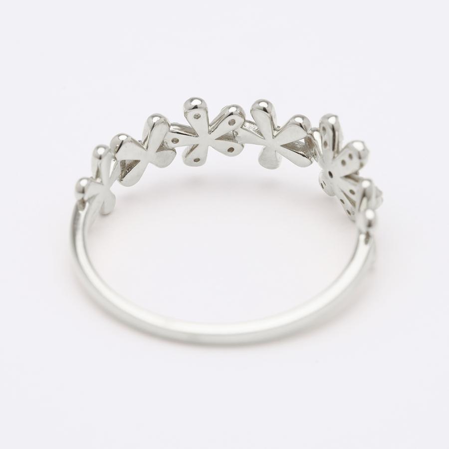 pt900 ダイヤモンド リング フラワーモチーフ 花 プラチナ レディース ダイヤ 0.10ct プレゼント ギフト ジュエリー puの画像