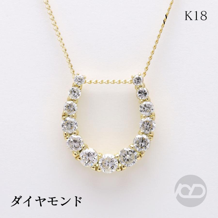 k18 ホースシュー ネックレス 馬蹄 18金 18k イエローゴールド