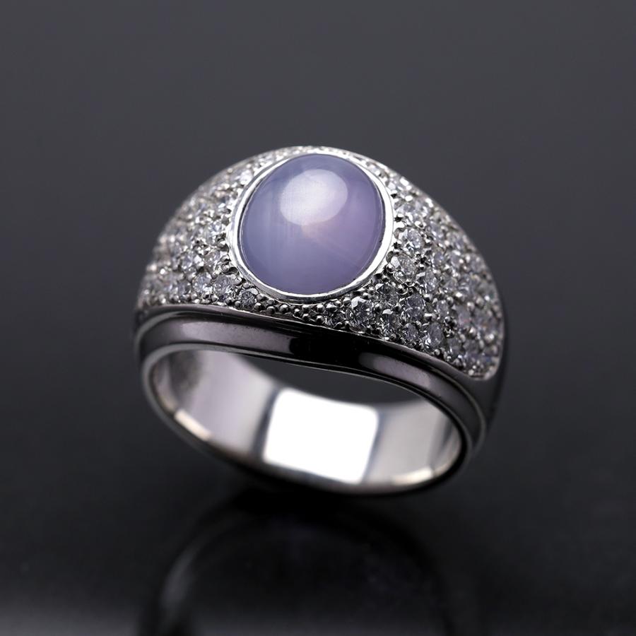 4/美品 Pt900 スターサファイア3.87ct ダイヤ リング 指輪 高品質 非加熱 ！ 5.98ct スターサファイア ダイヤモンド プラチナ