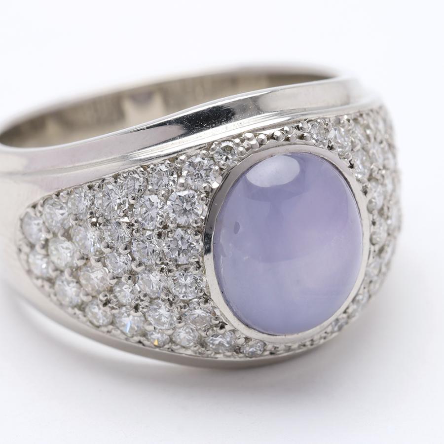 スターサファイア ダイヤモンド リング プラチナ pt900 幅広 スター