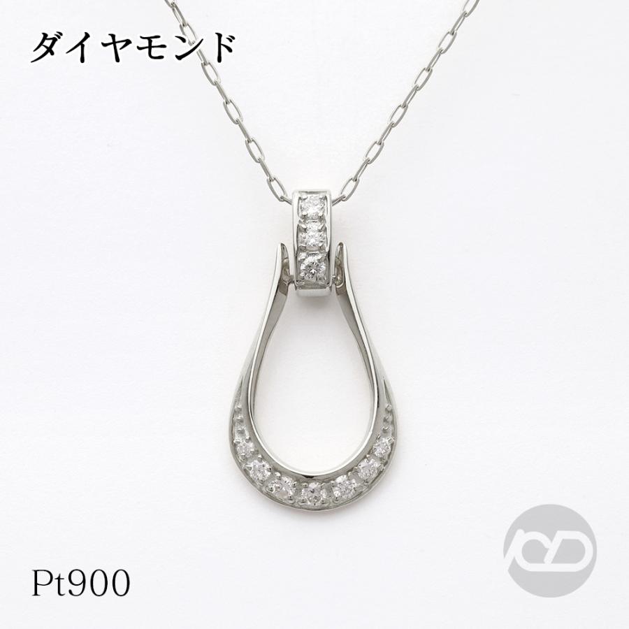 pt900 pt850 ダイヤモンド ネックレス 馬蹄 ホースシュー ティア 