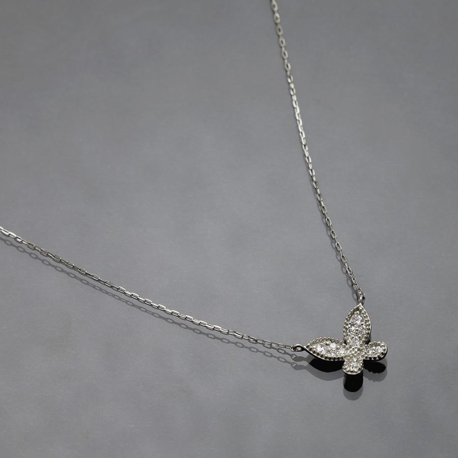 プラチナ pt900 pt850 ダイヤモンド バタフライ ネックレス 蝶 ダイヤ 0.10ct おしゃれ カジュアル 普段使い トレンド プレゼント ギフト ジュエリー puの画像