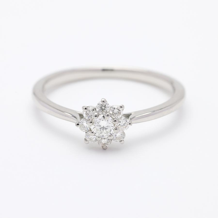 pt900 ダイヤモンド リング プラチナ レディース ダイヤ 0.25ct シンプル フラワーモチーフ カジュアル ゴージャス プレゼント ジュエリー クリスマス puの画像