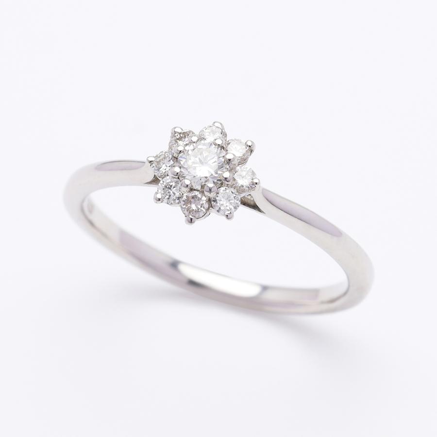 pt900 ダイヤモンド リング プラチナ レディース ダイヤ 0.25ct シンプル フラワーモチーフ カジュアル ゴージャス プレゼント ジュエリー クリスマス puの画像