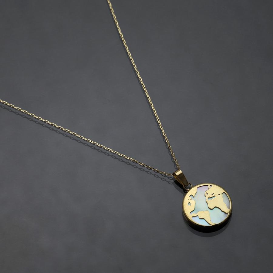 白蝶貝 シェル ネックレス k18 18金 18k イエローゴールド レディース