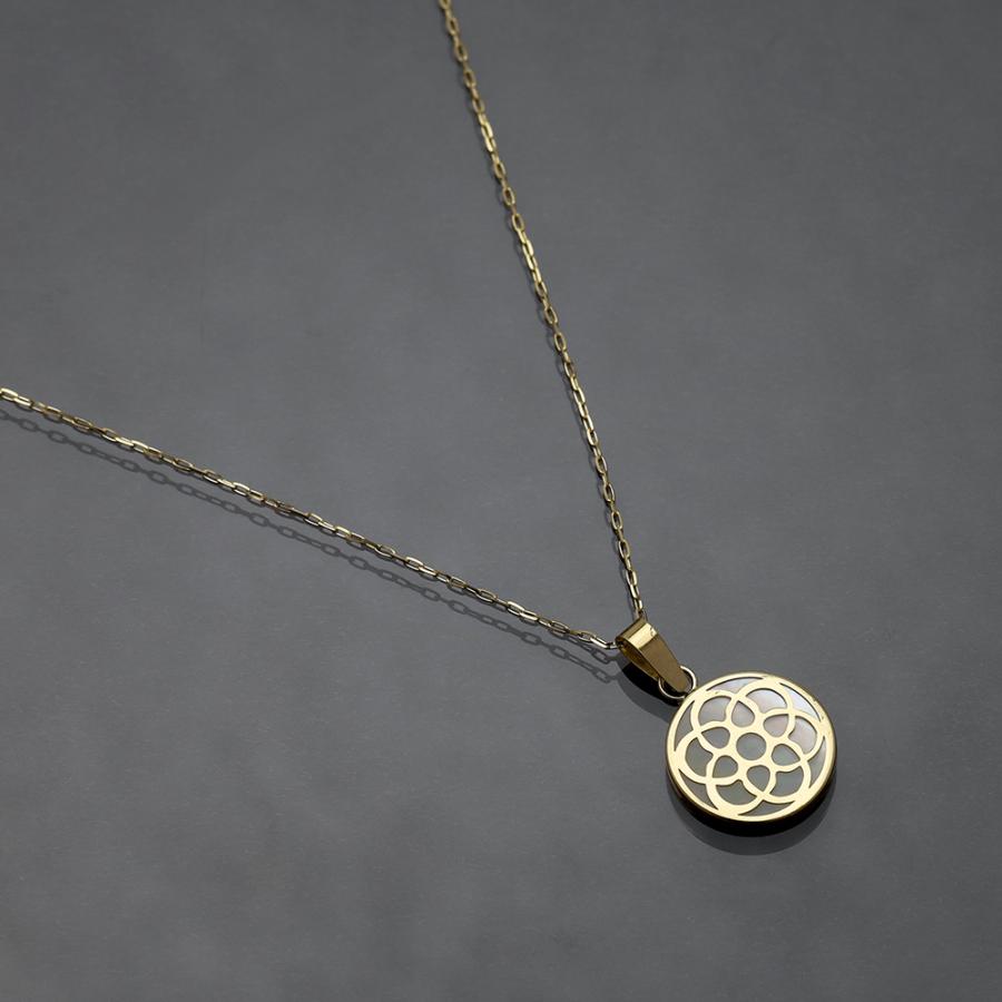 白蝶貝 シェル ネックレス k18 18金 18k イエローゴールド レディース