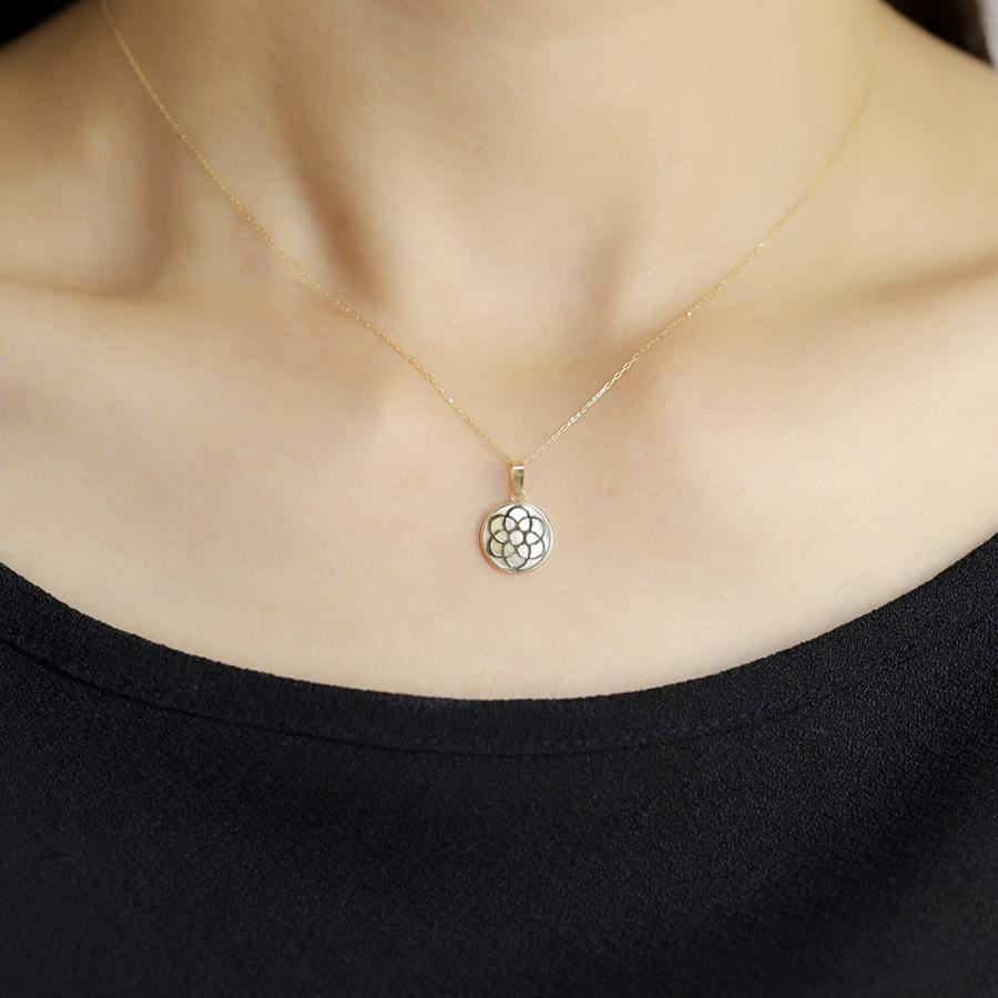 白蝶貝 シェル ネックレス k18 18金 18k イエローゴールド レディース