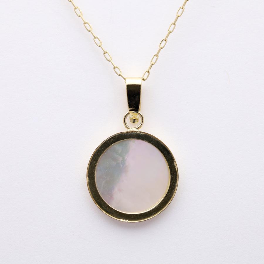 白蝶貝 シェル ネックレス k18 18金 18k イエローゴールド レディース