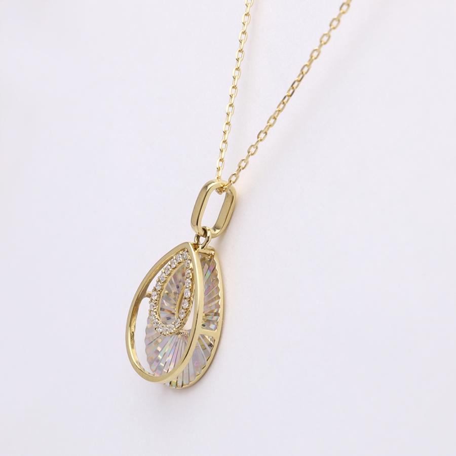 k18 ティアドロップ ダイヤモンド ネックレス ダイヤ 0.04ct つゆ型 ツユ ホログラム風 ペンダントトップ レディース 数量限定 プレゼント ギフト ジュエリー puの画像