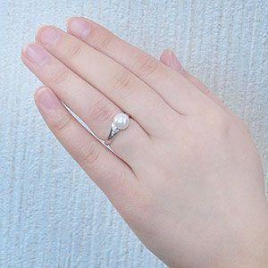 パールリング 普段使い パール リング k18 18金 真珠 レディースあこや