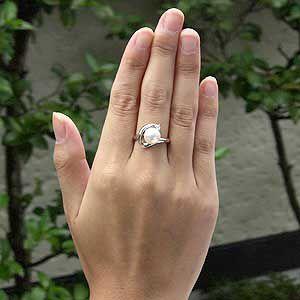 パールリング 普段使い パール リング k18 k18 18金 真珠 あこや本真珠 ダイヤモンド ホワイトゴールド アコヤ本真珠 冠婚葬祭 プレゼント ギフト puの画像
