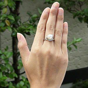 パールリング 普段使い パール リング k18 18金 真珠 あこや本真珠