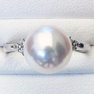 パールリング 普段使い パール リング k18 k18 18金 指輪 真珠 真珠 あこや真珠 ダイヤモンド ホワイトゴールド 冠婚葬祭 プレゼント ギフト 自分買い puの画像