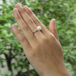 パール リング k18 k18 18金 真珠 あこや本真珠 ダイヤモンド ホワイトゴールド ピンクホワイト系 0.06ct 8mmアコヤ 冠婚葬祭 プレゼント ギフト 自分買い pu_2