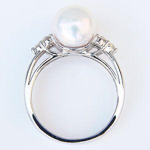 パール リング 花珠真珠 あこや 9mm 冠婚葬祭 真珠指輪 k10 10金 10k