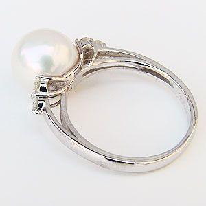 パール リング 花珠真珠 あこや 9mm 冠婚葬祭 真珠指輪 k10 10金 10k