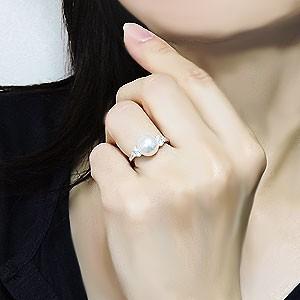 パール リング 花珠真珠 あこや 9mm 冠婚葬祭 真珠指輪 k10 10金 10k