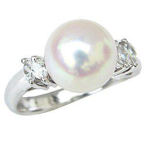 パールリング 普段使い パール リング プラチナ 真珠 指輪 本真珠 花珠 ダイヤモンド 冠婚葬祭 保証書付 フォーマル プレゼント ギフト ご褒美 自分買い p