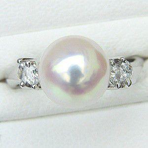 ウルトラ！ パールリング 普段使い パール リング プラチナ 真珠 指輪 本真珠 花珠 ダイヤモンド 冠婚葬祭 保証書付 フォーマル プレゼント ギフト ご褒美 自分買い p 【OCQ2536183359】(91650円)