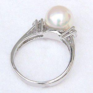 ウルトラ！ パールリング 普段使い パール リング プラチナ 真珠 指輪 本真珠 花珠 ダイヤモンド 冠婚葬祭 保証書付 フォーマル プレゼント ギフト ご褒美 自分買い p 【OCQ2536183359】(91650円)