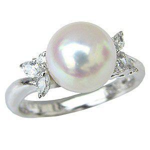 パール リング 真珠 プラチナ あこや本 花珠 ダイヤモンド t999 純プラチナ 0.24ct 9mm あこや 冠婚葬祭 保証書付 プレゼント ギフト ご褒美 自分買い p