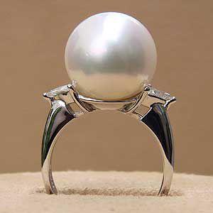 パール 指輪 真珠 リング 南洋白蝶真珠 13mm 18金 k18 ホワイト