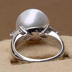 パール 指輪 真珠 リング 南洋白蝶真珠 13mm 18金 k18 ホワイト