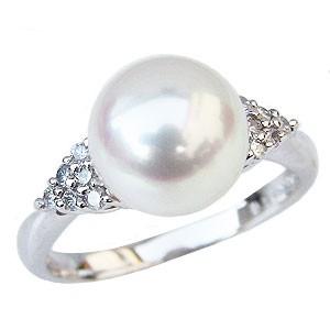 パールリング 普段使い パール リング k18 18金 オーロラ 花珠真珠