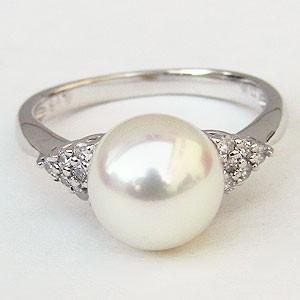 パールリング 普段使い パール リング k18 18金 オーロラ 花珠真珠