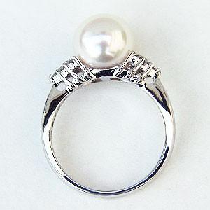 パールリング 普段使い パール リング k18 18金 オーロラ 花珠真珠