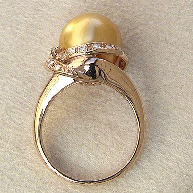 パール 指輪 真珠 リング 南洋白蝶真珠 11mm 18金 k18 ピンクゴールド