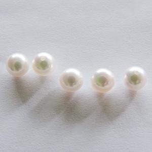 パールルース 真珠ルース 本真珠 パール 5mm 両穴 貫通穴 パーツ 材料 