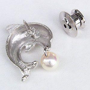 024【ミキモト】シルバー　パール　ピンブローチ　イルカ ピンブローチ PB-20198SU ジュエリー｜MIKIMOTO - ミキモト