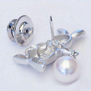 パールブローチ 真珠 ピンズ あこや本真珠 8mm-8.5mm ホワイトピンク系
