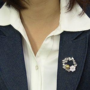 ブローチ 花 パール 真珠 南洋白蝶真珠 ゴールド系 直径10mm ピンク貝 フラワー 花モチーフ シルバー 送料無料 フォーマル プレゼント ギフト 自分買い puの画像