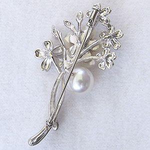 ブローチ 花 パール 真珠 南洋白蝶真珠 ホワイト系 直径10mm 白蝶貝 フラワー 花モチーフ シルバー 送料無料 フォーマル プレゼント ギフト 自分買い puの画像