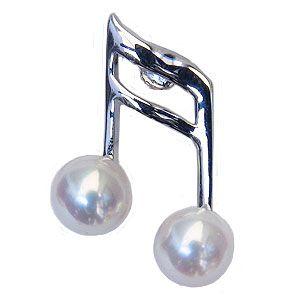 パール ブローチ 音符ブローチ 真珠 あこや アコヤ 5.5-6mm ピンブローチ ラペルピン シルバー 送料無料 プレゼント ギフト ご褒美 自分買い pu