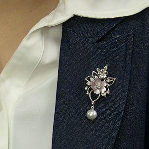 南洋白蝶真珠パールピンブローチ/ピアス　d0514set03 9dc5cd999a221a9959db43ff61d1f5