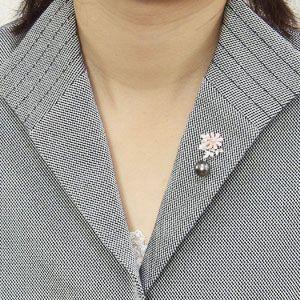ブローチ 花 真珠パールブローチ パール ピンズ タヒチ黒蝶真珠 10mm ピンク貝 花 ブラックパール 黒真珠 送料無料 フォーマル プレゼント ギフト puの画像