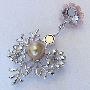ブローチ 花 パール 真珠 ブローチ 南洋白蝶真珠 ゴールド系 直径10mm ピンク貝 花モチーフ 送料無料 フォーマル プレゼント ギフト ご褒美 自分買い puの画像